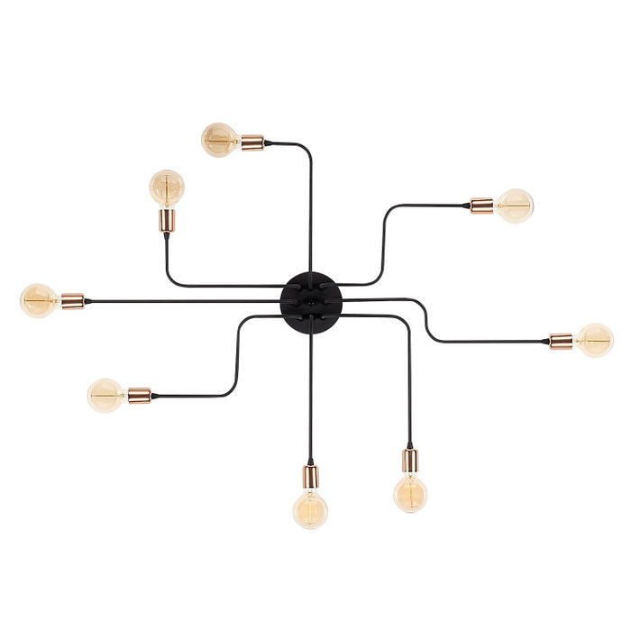 Opviq Truva - N-701 Lámpara de Pared de Hierro Negro y Bronce